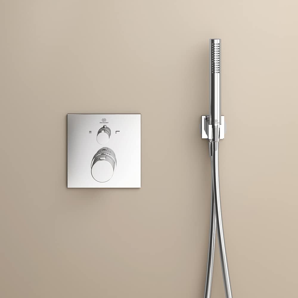 Ideal Standard – Doccia a mano Idealrain Atelier, doccetta a 1 funzione con design a stelo, soffione doccia a risparmio idrico, filettatura di collegamento standard, cromata