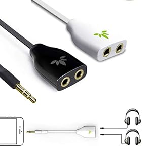 Avantree 2-pack tweeweg 3,5 mm dubbele hoofdtelefoonaansluiting splitter, AUX stereo oortelefoon oordopjes Y audio split…