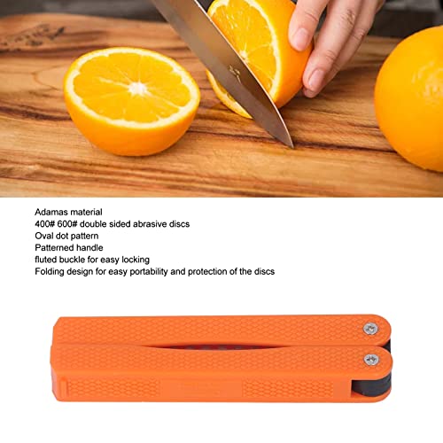 Double Sided Diafold Sharpener, Fine Coarse Sharpening Stone, Grit Foldable Knife Sharpener, Knife Sharpener Double Sided Folding (Orange) #TOP2