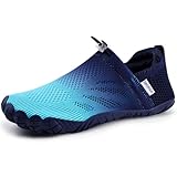 WateLves Water Shoes for Men Women - Comfortable Lightweight Durable Barefoot Shoes for Beach Swim Pool Yoga Boating Water Aerobics(Dark Blue,41)