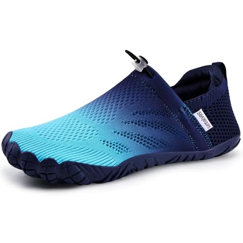 Image of WateLves Water Shoes for Men Women - Comfortable Lightweight Durable Barefoot Shoes for Beach Swim Pool Yoga Boating Water Aerobics(Dark Blue,41)