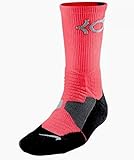 Nike KD Hyper Elite Basketball Crew Socks (Dri-FIT) (L, HOT LAVA/BLACK//PURE PLATINUM)