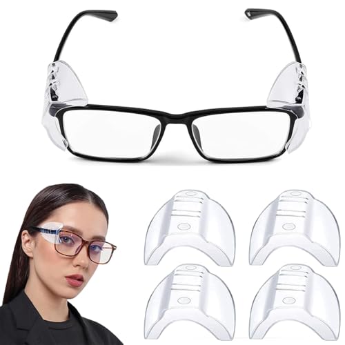 XNBTFK 2 Pairs Safety Glasses Side Shields, Side Shields for Eyeglasses, Eye Protection Glasses Side Shield for Small to Medium Eyeglasses Protection