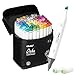 80 Colors Alcohol Markers, Ohuhu Dual Tips Permanent Art Markers for Kids, Highlighter Pen Sketch Markers for Drawing Sketching Adult Coloring, Alcohol-based Marker, Back to School Art Supplies