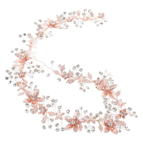 Ceinture de mariée or rose et cristaux pour robe de cérémonie élégante