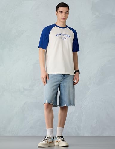 Image of Amazon Brand - Symbol Men Ragon Oversized Fit T-Shirt | Half Sleeves | Printed | Available in Plus Size