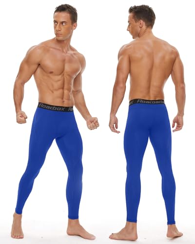 Roadbox 3 Pack Compression Pants Men, Performance Running Workout Sports Leggings, Gym Basketball Athletic Tights Base Layer3