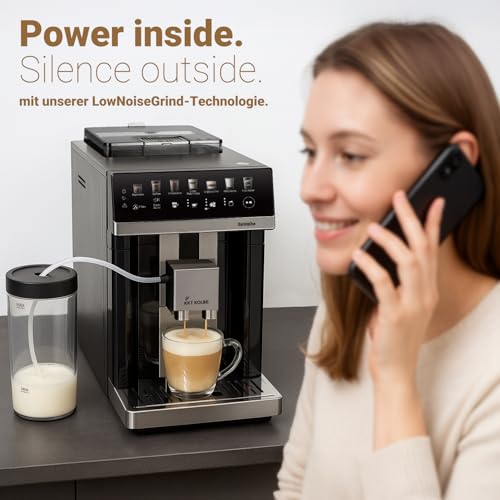 KKT KOLBE Kaffeevollautomat mit Milchbehälter, Milchschaumdüse und Zubehör, 2 Tassen, 15 Bar, 7-stufiges Mahlwerk, Touchscreen, Automatische Reinigung, 7 Getränke Barista One – Bild 6