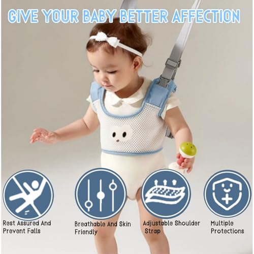 Einstellbare Baby Laufgeschirr,Lauflernhilfe Gehhilfe für Baby,Sicherheitsgurt Leine für Kinder,mit Kniepolster,für Kleinkind 8-36 Monthe