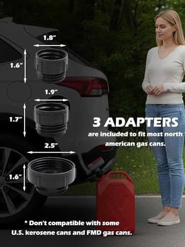 Battery Powered Fuel Transfer Pump/Portable Automatic Siphon Jerry Gas Pump for Gasoline Diesel Fuel Fluid Liquid with Auto-stop Flexible Long Hose and 3 Adaptors Fit Most Gas Cans - 4