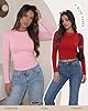 TNNZEET Black Long Sleeve Shirt for Women Basic Soft Tees Fashion Crop Tops Fall Spring Y2K Tight Clothes for Casual Workout 2026 #3