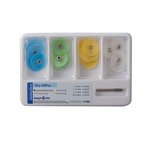 Image of 40Dental Composite Finishing Polishing Disc Universal Kit Metal Bush Easyinsmile (10MM)