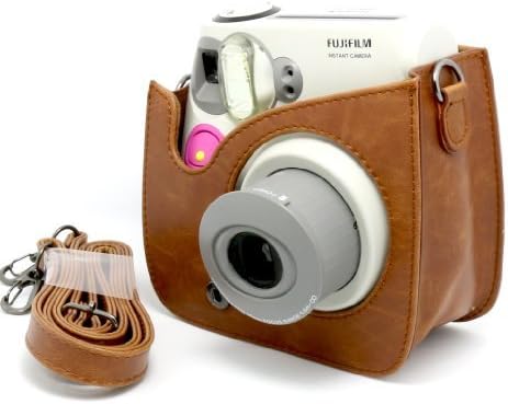 CAIUL Compatible Comprehensive Protection Case for Fujifilm Instax Mini 7s and Polaroid PIC-300 Camera (Brown)