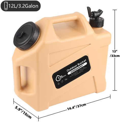 Image of 3.2 Gallon /5 Gallon Water Containers with Spigot, BPA Free Water Jug, Military Green Water Tank, Multifunction Water Storage Containers for Camping Outdoor Hiking,Emergency Stroage