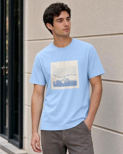 Image of Nobero 100% Cotton T Shirts for Men Stylish | Regular Fit | Graphic Printed T Shirts for Men 180 GSM Combed Cotton | Round Neck Half Sleeve