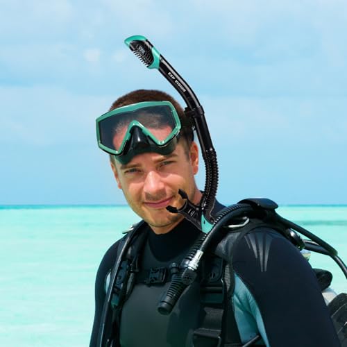 Image of Adult Pano 3 Scuba Diving Mask, Tempered Glass Snorkel Mask Anti-Fog Swim Mask No Leakage Swim Goggles with Nose Cover Snorkeling Gear for Snorkeling, Freediving, Swimming