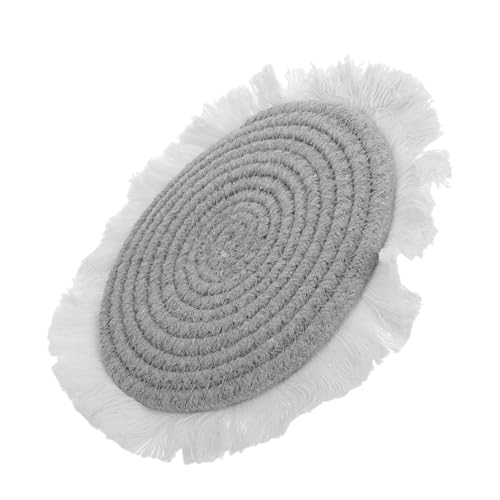 GARVALON Nordic Style Cotton Rope Placemat Grey Coasters Heat Resistant Table Runner