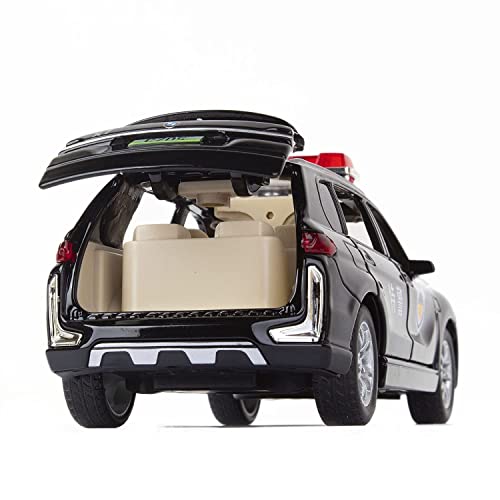Image of Invite Enterprise Exclusive Alloy Metal Pull Back Die-cast Car 1:32 BMW X7 Police Toy CAR Diecast Metal Pullback Toy car with Openable 6 Doors, Light Music (1:32 B M W X7 Police - Black)
