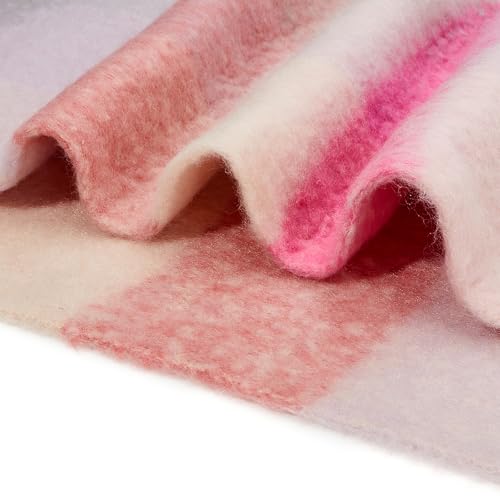 American Trends Womens Chunky Blanket Oversized Long Big Plaid Warm Wrap Scarf4