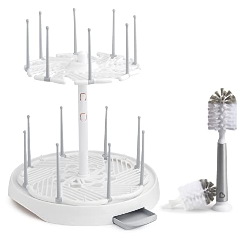Image of Munchkin® High Capacity Drying Rack and Shine™ Stainless Steel Bottle Brush