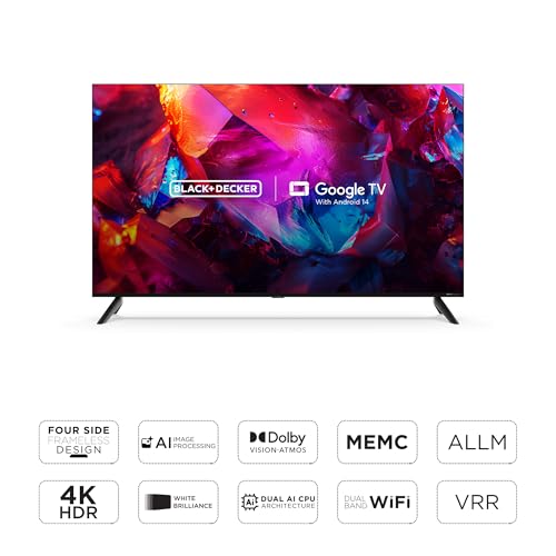 Image of BLACK+DECKER 126 cm (50 inches) A1 Series 4K Ultra HD LED Smart Google TV BXTVGU50UD2875ATIN (Black)