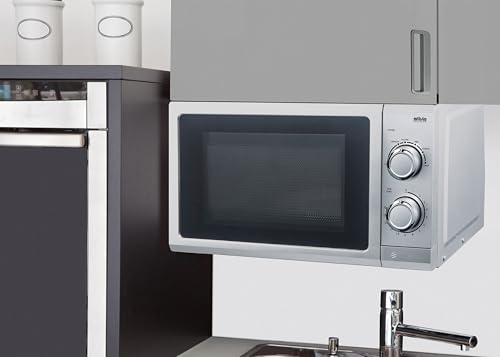 Silva Homeline MW-U 25.4 – Unterbau-Mikrowelle 700 W, 17 L Garraum, 6 Leistungsstufen inkl. Auftauen, 30-Minuten-Timer, akustisches Endsignal, Glasdrehteller 24,5 cm, inkl. Unterbau-Montagematerial –