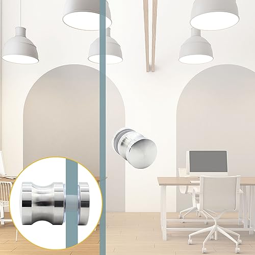 Image of 2 Pack Shower Glass Door Handle, Stainless Steel Shower Doors Knob One Sided Pull Hardware for Bathroom Glass Doors (Brushed Nickel)