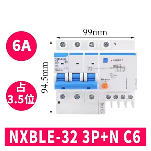 Interrupteur avec disjoncteur différentiel NXBLE-32 3P pour protection fuite