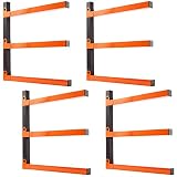 Lumber Storage Metal Rack, 3-Level Wall Mount Wood Rack Organizer Multipurpose Wood Storage System f
