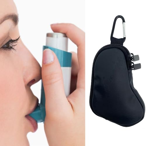 Image of Wanty Neoprene Inhaler Case, Portable, L-Shaped, Zippered, Black, 5 inch x 3 inch (PU)