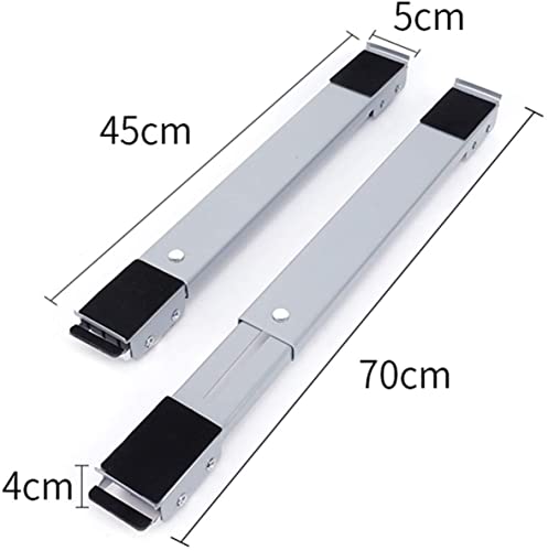 Image of Adjustable Washing Machine Stand with 24 Wheels | Movable Refrigerator Base | Dryer Roller Bracket | 45-70cm Expandable Heavy Duty Trolley (300kg Load | Anti-Slip & Lockable)