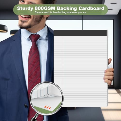 Legal Pads 8.5 x 11 College Ruled Note Pads, 6 Pack Notepads 8.5 x 11 Lined Paper Narrow Ruled Writing Pads, 30 Sheets Per Note Pad, Micro Perforated White Legal Pad 8.5 x 11 for W image 1