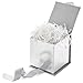 Hallmark Small Gift Box with Bow and Shredded Paper Fill (Silver Signature 4 inch Gift Box with Glitter) for Weddings, Graduations, Bridal Showers, Anniversaries, All Occasion
