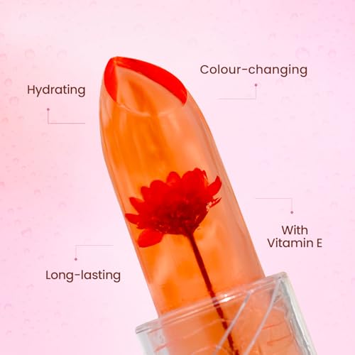 Image of Swiss Beauty Jelly Bloom pH Lip Balm | Colour-Changing Tint | Hydrating | With Vitamin E | Vegan | Paraben-Free | Cruelty-Free | 3.6g, Shade- Pink Petal