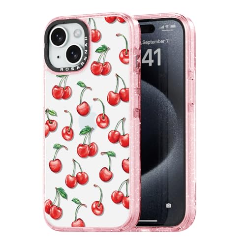 Coque iPhone 15 rose pailletée pour les sorties quotidiennes