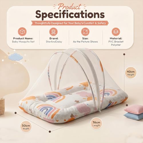 Image of StarAndDaisy 2-in-1 Baby Sleeping Bag with Mosquito Net for Newborn -Soft & Breathable Cotton Sleeping Sack Cum Wrapper /Foldable Bag for Baby Protection.