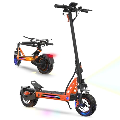 VELOFLOW Trottinette électrique, Pneu Tout-Terrain de 10 Pouces, Moteur Puissant de 500W, 6/10/15/25 km/h, autonomie de 45 km, Batterie de Grande capacité de...