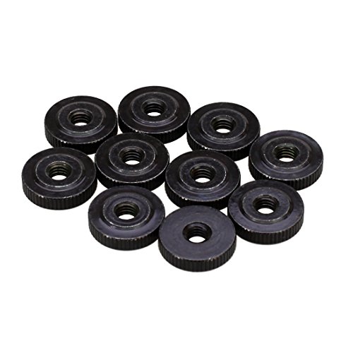 Dadi zigrinati M2, forma bassa, acciaio legato, ossido nero, 20 pezzi