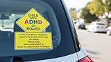 STICKY DUDE Child with ADHD on Board Sign Car Window Sticker, 5 Inches - Warning Sign Car Truck Decal Alert Responders