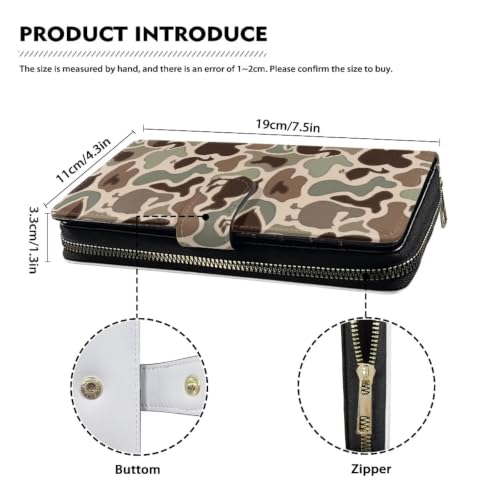 Image of COEQINE Ladies Wallets Pink Leopard Heart Black Printed Leather Phone Long Clutch Purses Check Coin Change Holder