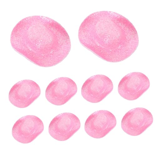 VICASKY 10pcs Miniature Small Cowboy Hat for Boys and Girls Straw Cowgirl Hat Toys Craft Decorations Cake Decorations