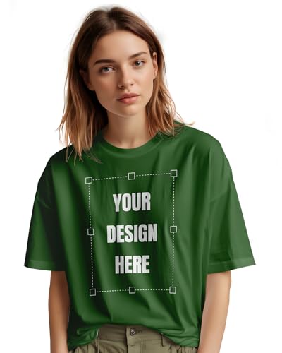 REGALOCREATIVO Camiseta Personalizada de Color Verde. Manga Corta, Unisex y Fabricadas 100% en Algodón. Personalizable por Las Dos Caras, con Texto e Imagen. Regalo Personalizado