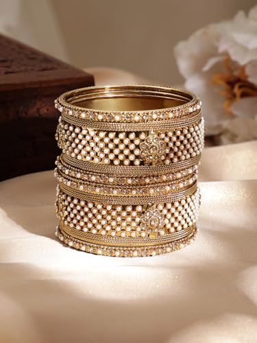 Image of Rubans Bangles Set of 4 American Diamond Zirconia Stylish Trendy Jewellery Gift for Women & Girls