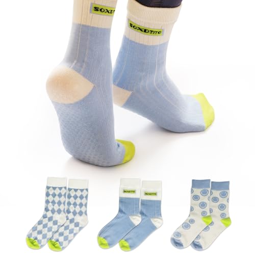 Grip Women Socks Pilates Yoga Socks Non Slip Barre Dance Hospital Running Cute Cotton Ankle Slipper Sock 3 Pairs