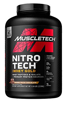 Whey Protein Powder | MuscleTech Nitro-Tech Whey Gold Protein Powder | Whey Protein Isolate Smoothie Mix | Protein Powder for Women & Men | Chocolate Protein Powder, 5.5 lbs (76 Serv)-package varies