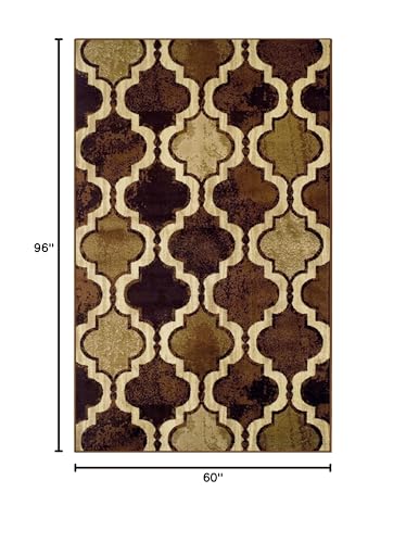 Tapete decorativo rectangular 5x8 pies coffee miniatura 2