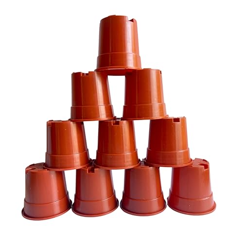 Image of Indian Gardens - 4 inch Indoor (Pack of 10) Plastic Small Colour pots | Plastic Plant Pot for Terrace Garden (Terracotta)