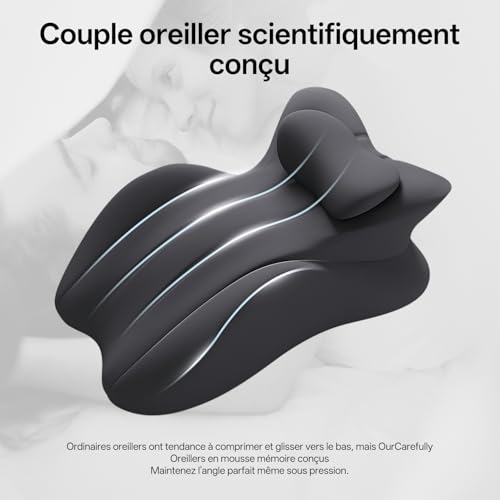 Oreiller ergonomique mousse mémoire de lecture gresonic noir - 3