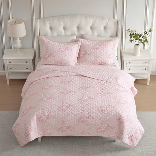 Laura Ashley - Queen Quilt Set, Lightweight Bedding, 3-Piece Set by Laura Ashley - Used condition - Image 2