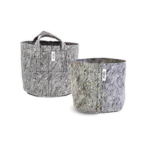 Root Pouch Reusable Fabric Rhizo Plant Flower Pots GREY - 3.8L, 8L, 12L,16L,22L,30L, 39L, 56L | X5 & X10 (Root Pouch 12L (x10)) Cover